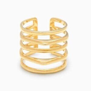 Stella & Dot Maylee Gold Tone Ring Stacked Look - M/L (7-8)